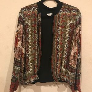 Bohemian Aztec-Print Colorful Zip-Up Jacket